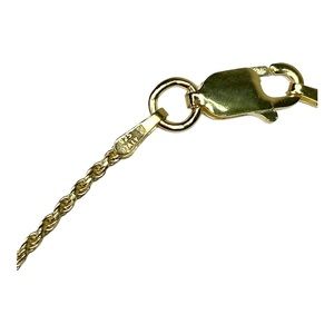 14K Yellow Gold Diamond Cut Luxury Rope Chain Necklace over Real Silver DURABLE